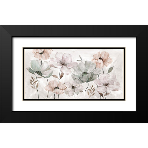 Blushing Garden Black Modern Wood Framed Art Print with Double Matting by Robinson, Carol