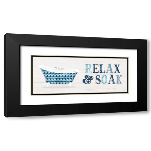 Relax and Soak Black Modern Wood Framed Art Print with Double Matting by Carpentieri, Natalie