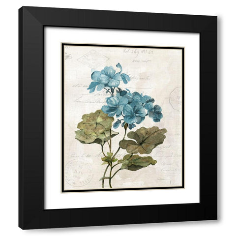 Linen Geranium Black Modern Wood Framed Art Print with Double Matting by Robinson, Carol