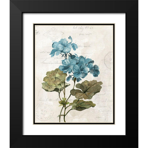 Linen Geranium Black Modern Wood Framed Art Print with Double Matting by Robinson, Carol