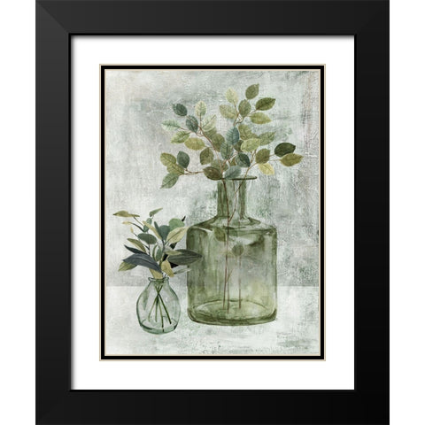 Simply Green II Black Modern Wood Framed Art Print with Double Matting by Robinson, Carol