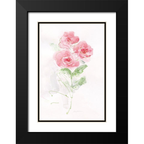 Rose Garden Impression II Black Modern Wood Framed Art Print with Double Matting by Swatland, Sally