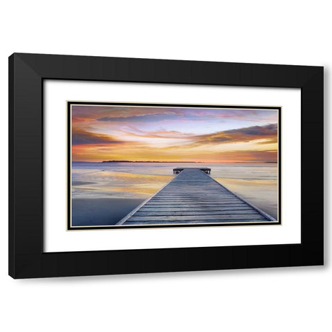 Evening Rhythm Black Modern Wood Framed Art Print with Double Matting by Calascibetta, Mike