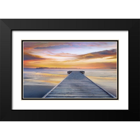 Evening Rhythm Black Modern Wood Framed Art Print with Double Matting by Calascibetta, Mike