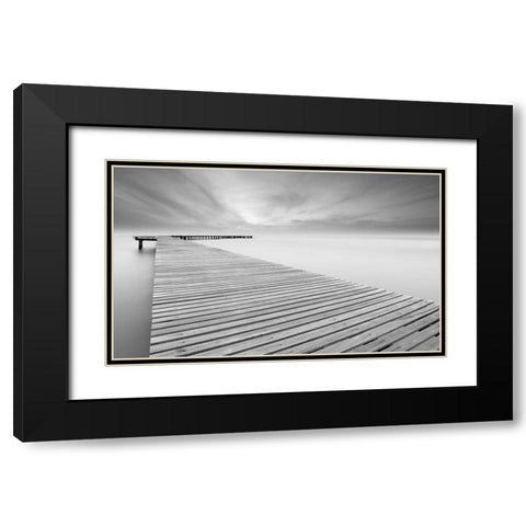 Touch Black Modern Wood Framed Art Print with Double Matting by Calascibetta, Mike