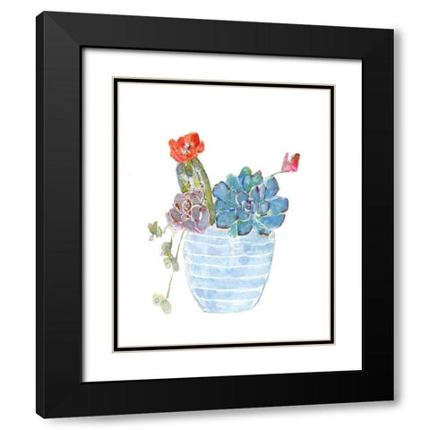 Cactus and Succulent Blooms I Black Modern Wood Framed Art Print with Double Matting by Swatland, Sally