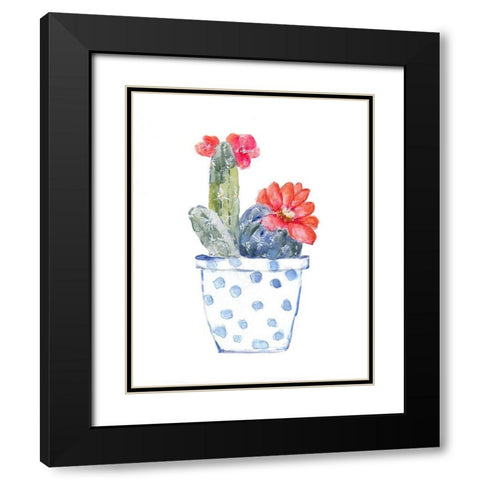 Cactus and Succulent Blooms II Black Modern Wood Framed Art Print with Double Matting by Swatland, Sally