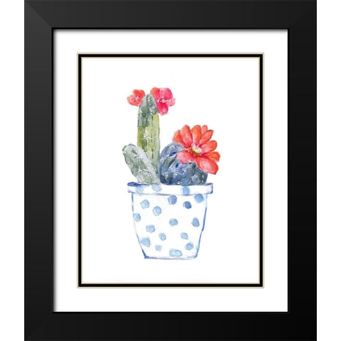 Cactus and Succulent Blooms II Black Modern Wood Framed Art Print with Double Matting by Swatland, Sally