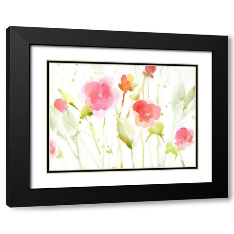 Wild Roses II Black Modern Wood Framed Art Print with Double Matting by Swatland, Katie