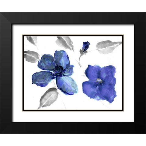 Indigo Enchantment II Black Modern Wood Framed Art Print with Double Matting by Swatland, Katie