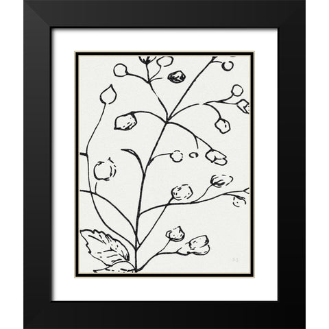 Botanical Sketch I Black Modern Wood Framed Art Print with Double Matting by Jill, Susan