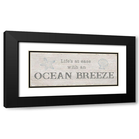 Ocean Breeze Black Modern Wood Framed Art Print with Double Matting by CAD Designs
