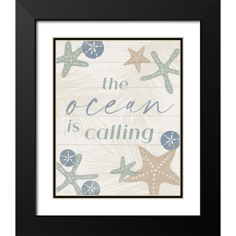 The Ocean is Calling Black Modern Wood Framed Art Print with Double Matting by Carpentieri, Natalie