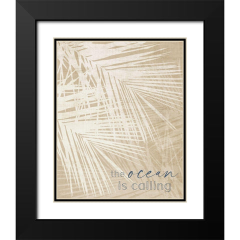 Ocean Calling Palms Black Modern Wood Framed Art Print with Double Matting by Carpentieri, Natalie