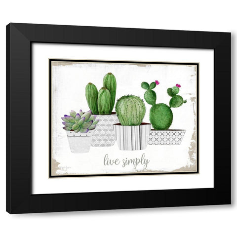Live Simply Black Modern Wood Framed Art Print with Double Matting by Tava Studios