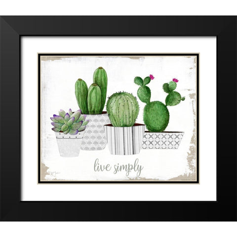 Live Simply Black Modern Wood Framed Art Print with Double Matting by Tava Studios