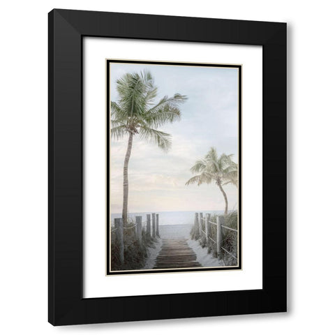 Palm Walk Black Modern Wood Framed Art Print with Double Matting by Calascibetta, Mike
