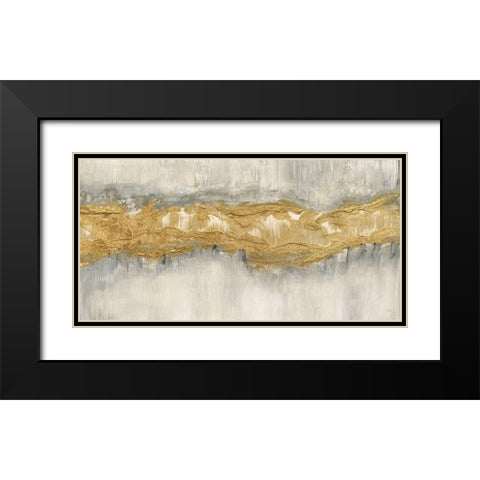 Golden Stream Black Modern Wood Framed Art Print with Double Matting by Jill, Susan
