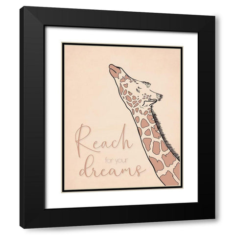 Reach for your Dreams Black Modern Wood Framed Art Print with Double Matting by Santiago, Daniela