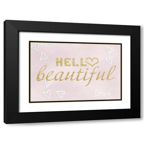 Hello Beautiful Black Modern Wood Framed Art Print with Double Matting by Santiago, Daniela