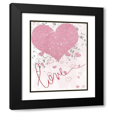 Sparkling Love Black Modern Wood Framed Art Print with Double Matting by Santiago, Daniela
