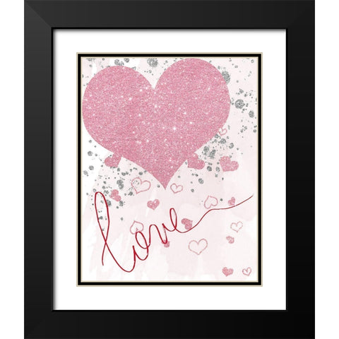 Sparkling Love Black Modern Wood Framed Art Print with Double Matting by Santiago, Daniela