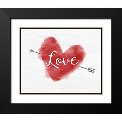 Valentine Love Black Modern Wood Framed Art Print with Double Matting by CAD Designs