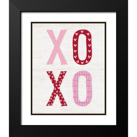 XOXO Black Modern Wood Framed Art Print with Double Matting by Carpentieri, Natalie
