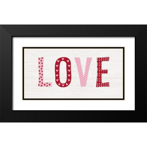 Patterned Love Black Modern Wood Framed Art Print with Double Matting by Carpentieri, Natalie