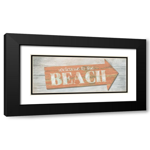 Welcome to the Beach Black Modern Wood Framed Art Print with Double Matting by Knutsen, Conrad