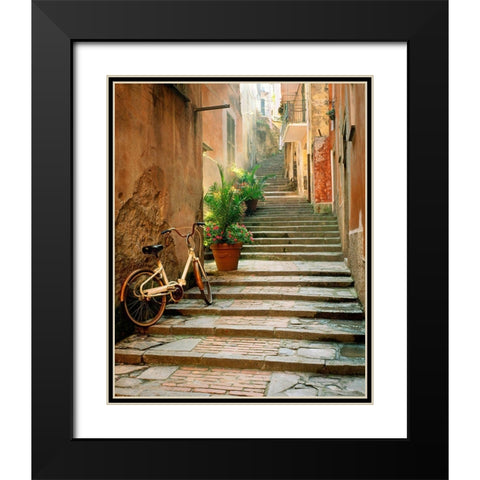 Cinque Terre Black Modern Wood Framed Art Print with Double Matting by Delimont, Danita