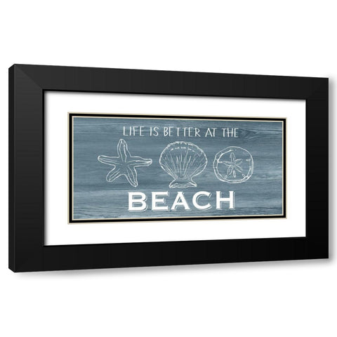 Life is Better Black Modern Wood Framed Art Print with Double Matting by CAD Designs
