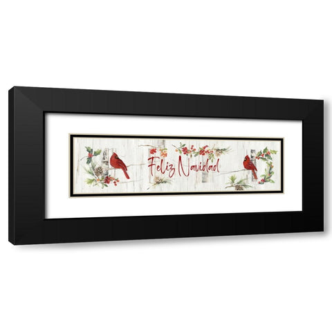 Feliz Navidad Black Modern Wood Framed Art Print with Double Matting by Swatland, Sally