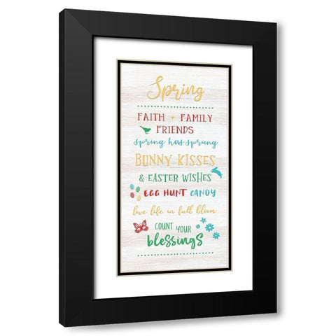 Spring Black Modern Wood Framed Art Print with Double Matting by CAD Designs