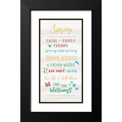 Spring Black Modern Wood Framed Art Print with Double Matting by CAD Designs