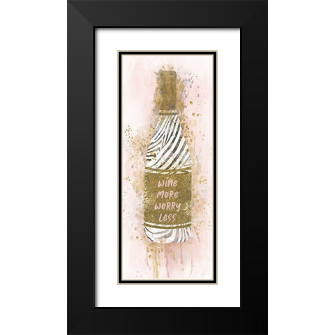 Wine More Black Modern Wood Framed Art Print with Double Matting by Carpentieri, Natalie