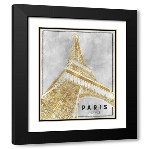 Shimmering Eiffel Black Modern Wood Framed Art Print with Double Matting by Carpentieri, Natalie