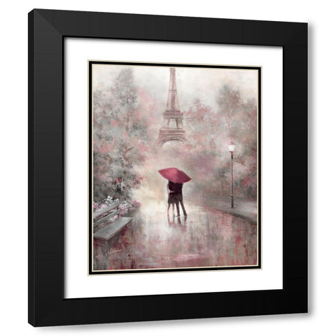 Blush Reflections Black Modern Wood Framed Art Print with Double Matting by Chiu, T.C.