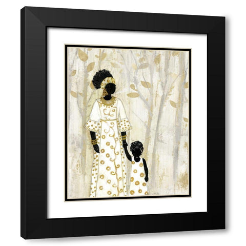 Generation of Footsteps Black Modern Wood Framed Art Print with Double Matting by Tava Studios