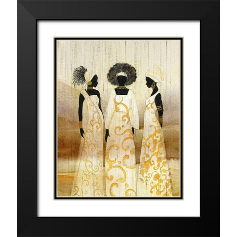 Sisterhood Black Modern Wood Framed Art Print with Double Matting by Tava Studios