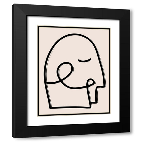 Face It I Black Modern Wood Framed Art Print with Double Matting by Santiago, Daniela