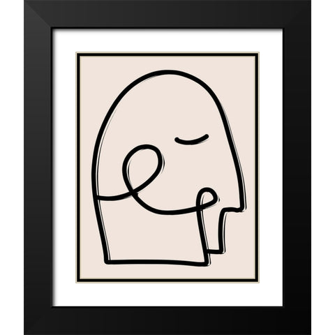 Face It I Black Modern Wood Framed Art Print with Double Matting by Santiago, Daniela