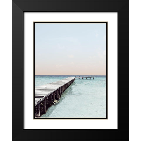 La Playa Black Modern Wood Framed Art Print with Double Matting by Carpentieri, Natalie