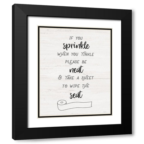 Wipe the Seat Black Modern Wood Framed Art Print with Double Matting by Carpentieri, Natalie