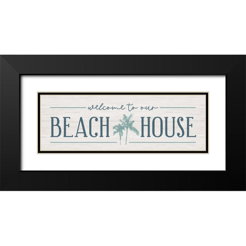 Our Beach Black Modern Wood Framed Art Print with Double Matting by Carpentieri, Natalie
