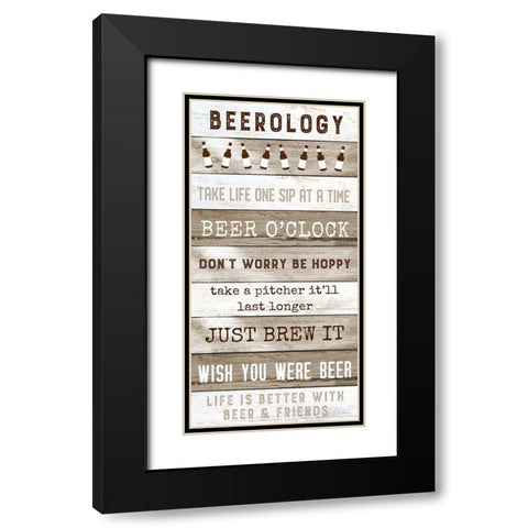 Beerology Black Modern Wood Framed Art Print with Double Matting by Carpentieri, Natalie