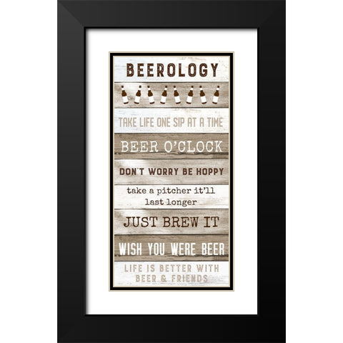 Beerology Black Modern Wood Framed Art Print with Double Matting by Carpentieri, Natalie