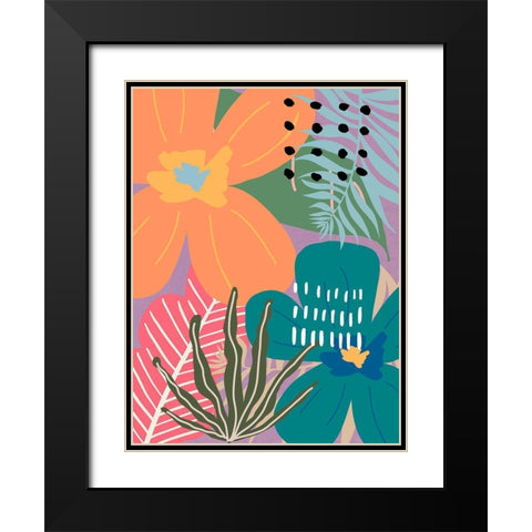 Paradise Pop II Black Modern Wood Framed Art Print with Double Matting by Santiago, Daniela
