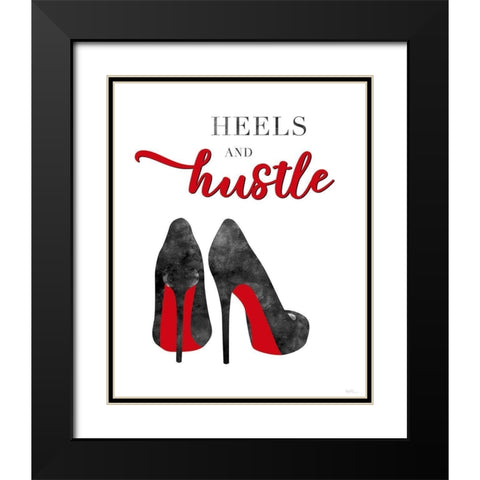 Red Heels and Hustle Black Modern Wood Framed Art Print with Double Matting by Carpentieri, Natalie