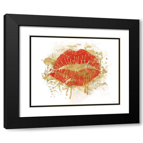 Red Kisses Black Modern Wood Framed Art Print with Double Matting by Carpentieri, Natalie